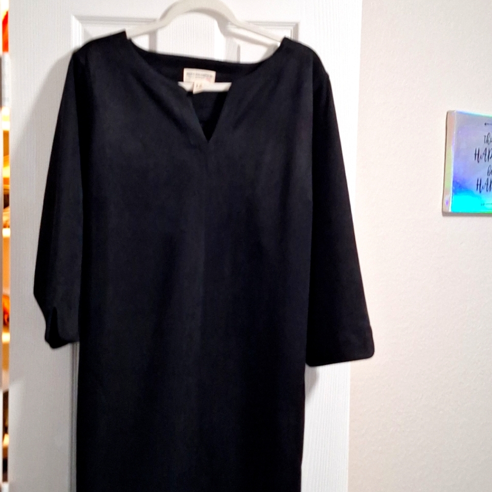 Black faux suede dress